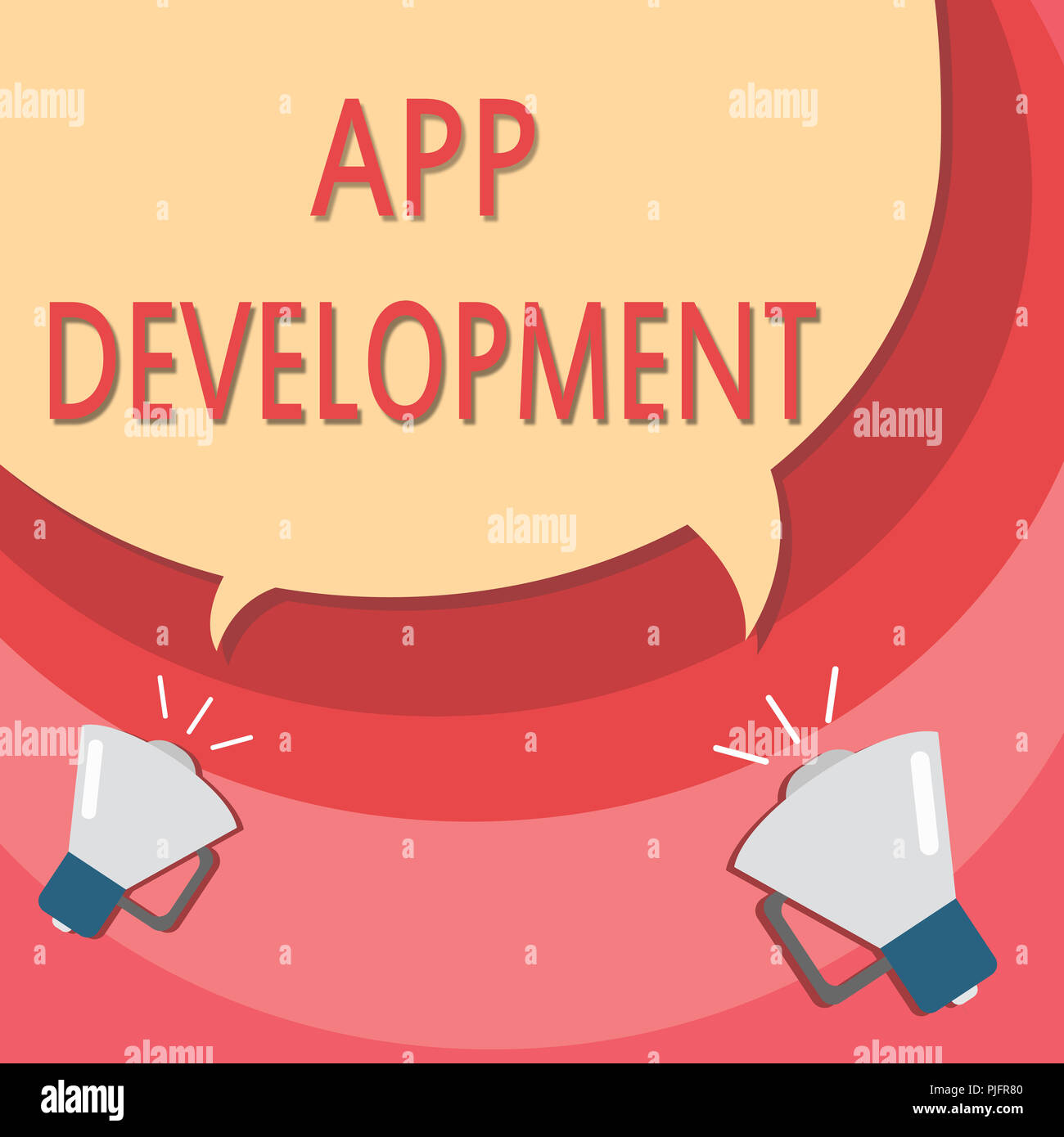 Handwriting text writing App Development. Concept meaning Development services for awesome mobile and web experiences. Stock Photo