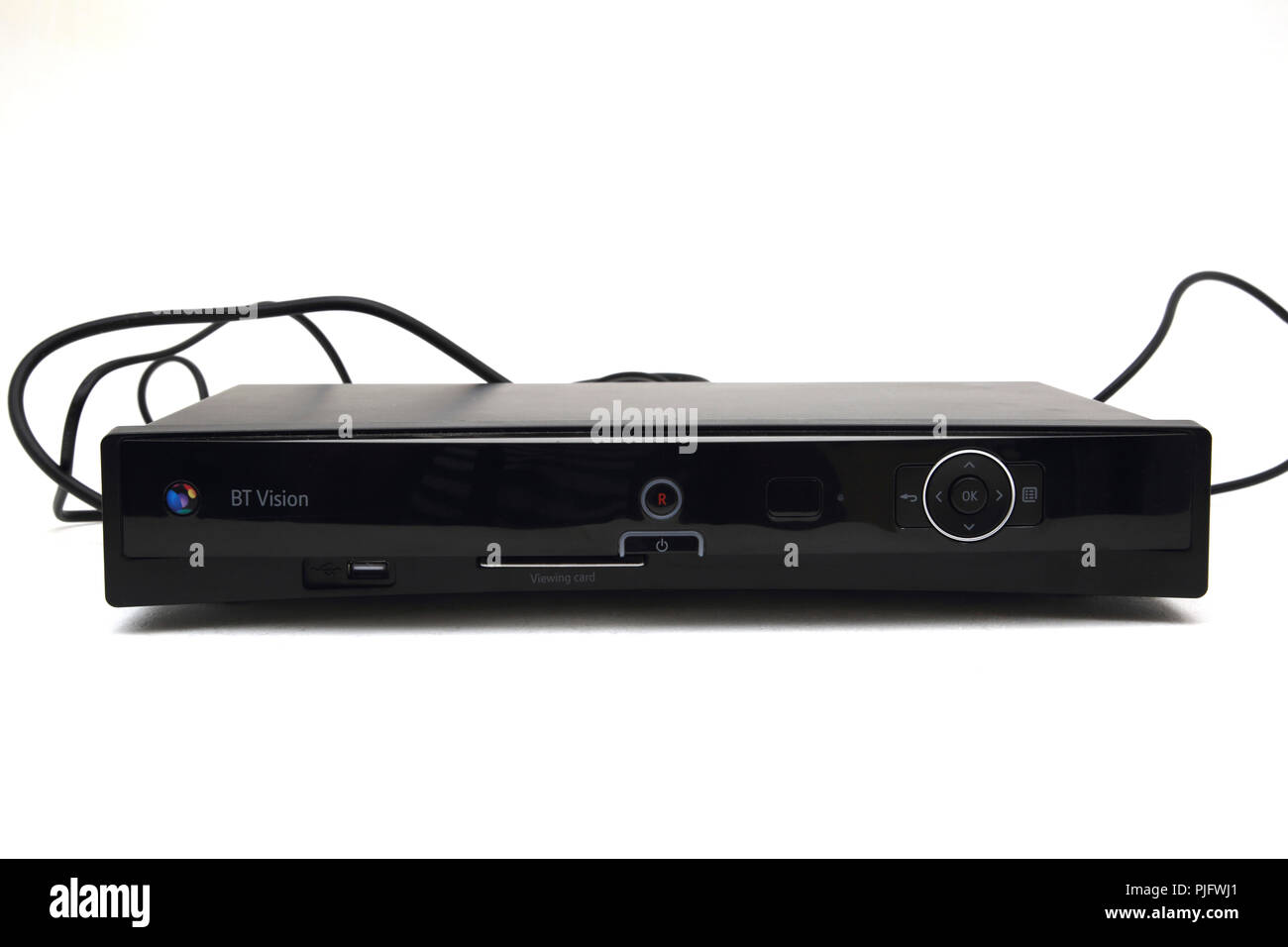 BT Vision Set top Box and Digital Recorder with Viewing Card Slot Stock Photo
