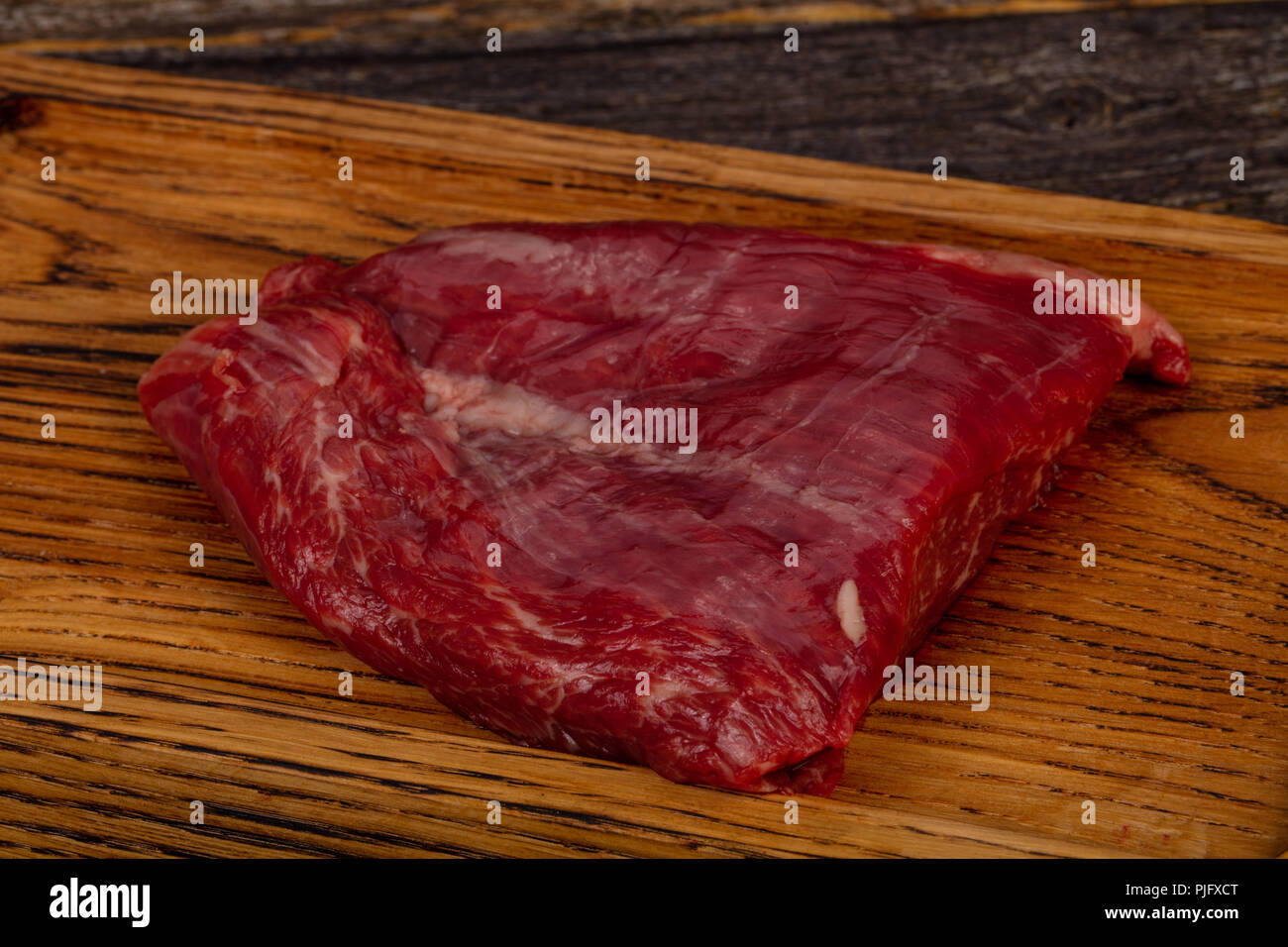 Raw beef Flank steak Black Angus Stock Photo Alamy