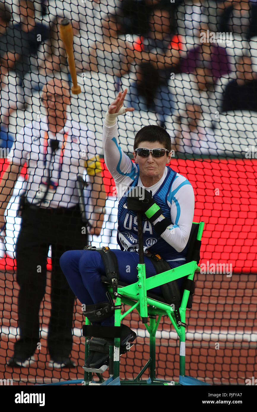 Cassie MITCHELL of the USA in the Women's Club Throw F51 Final at the