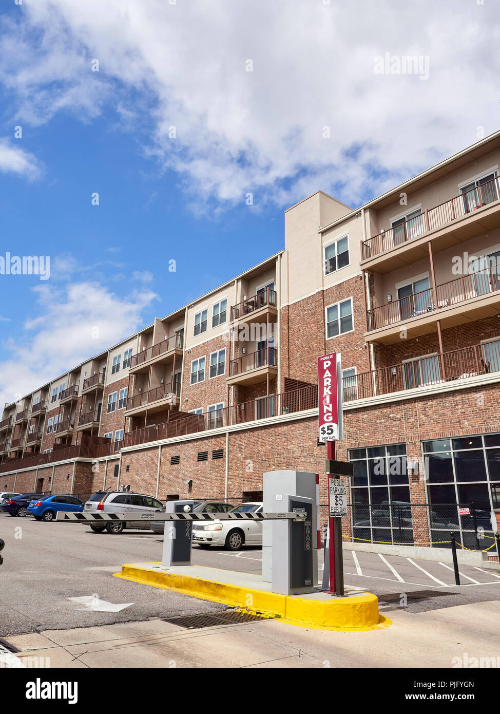 Automated parking lot ticket stand and gate for automobile or car