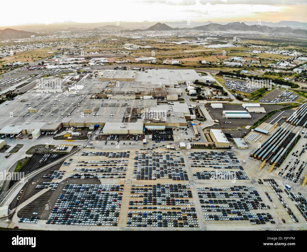 Aerial view of the Ford Motor Company automotive company in the