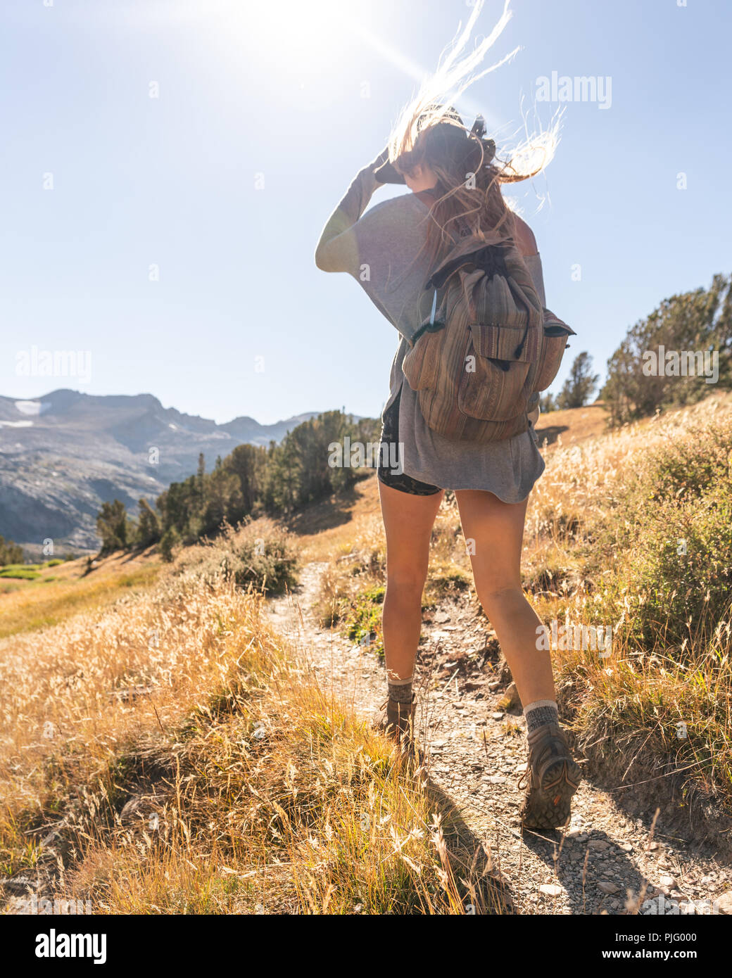 White woman hiking hi-res stock photography and images - Alamy