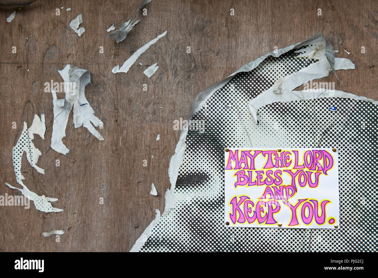 Sign on wall: May the Lord Bless and Keep You, England UK Stock Photo