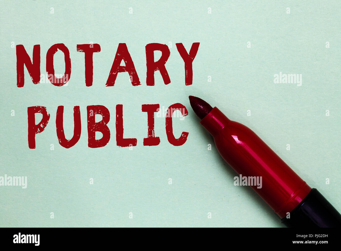 Handwriting text Notary Public. Concept meaning Legality Documentation