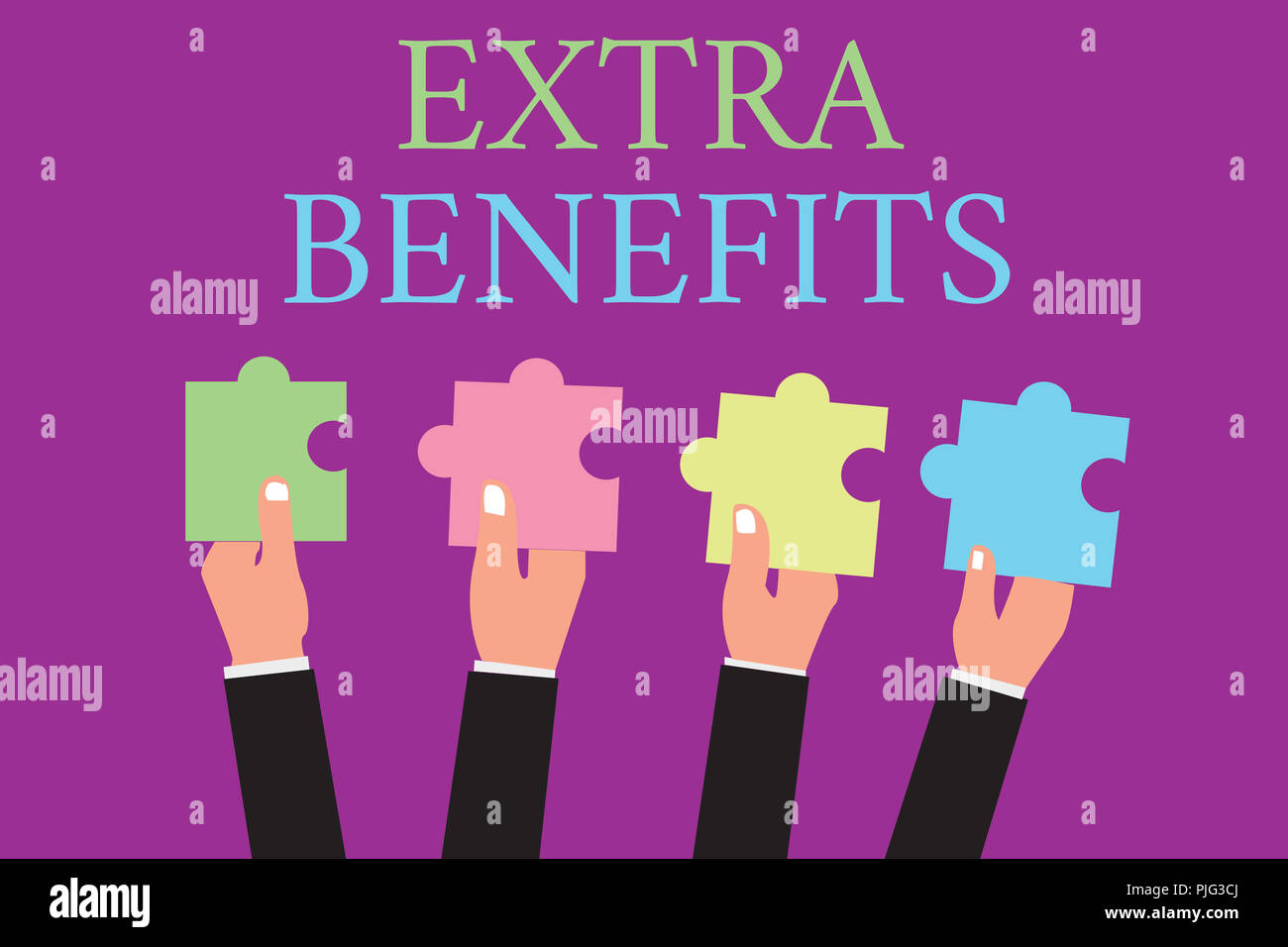 Handwriting text writing Extra Benefits. Concept meaning Additional