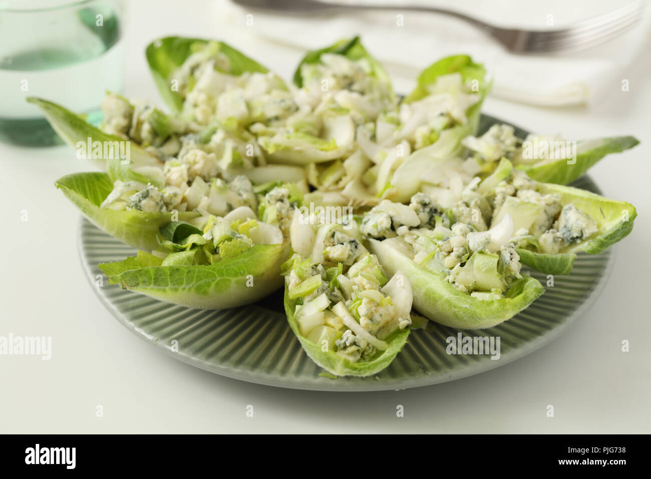 Chicory and blue cheese salad closeup Stock Photo