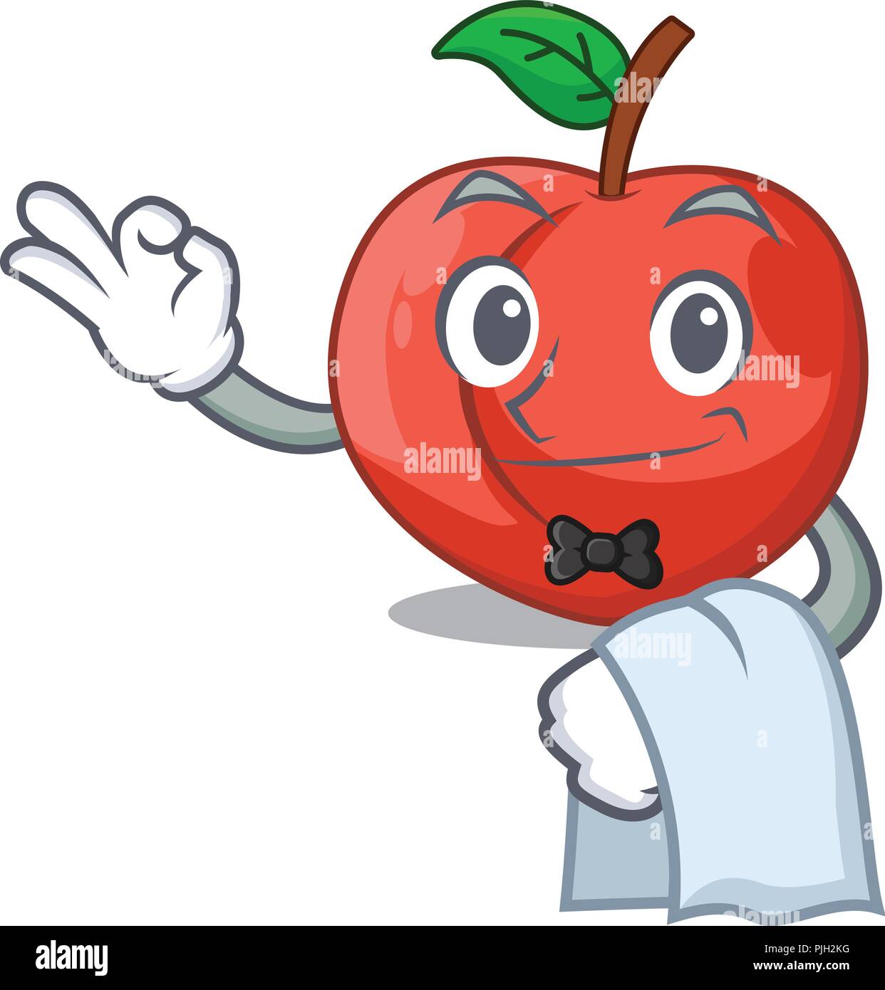 Waiter Cartoon Fresh Sweet Nectarines In The Garden Stock Vector