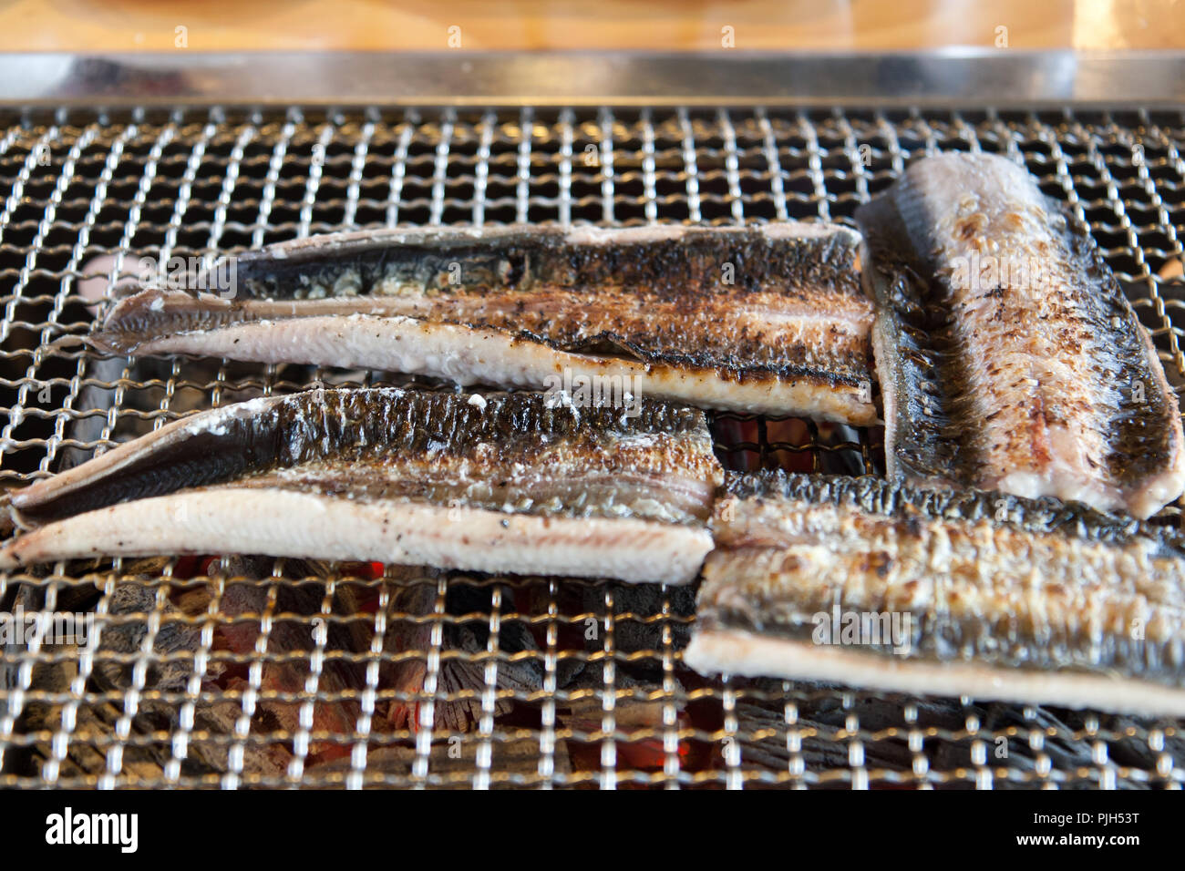 Very delicious broiled eels are preparing and ready to eat Stock Photo