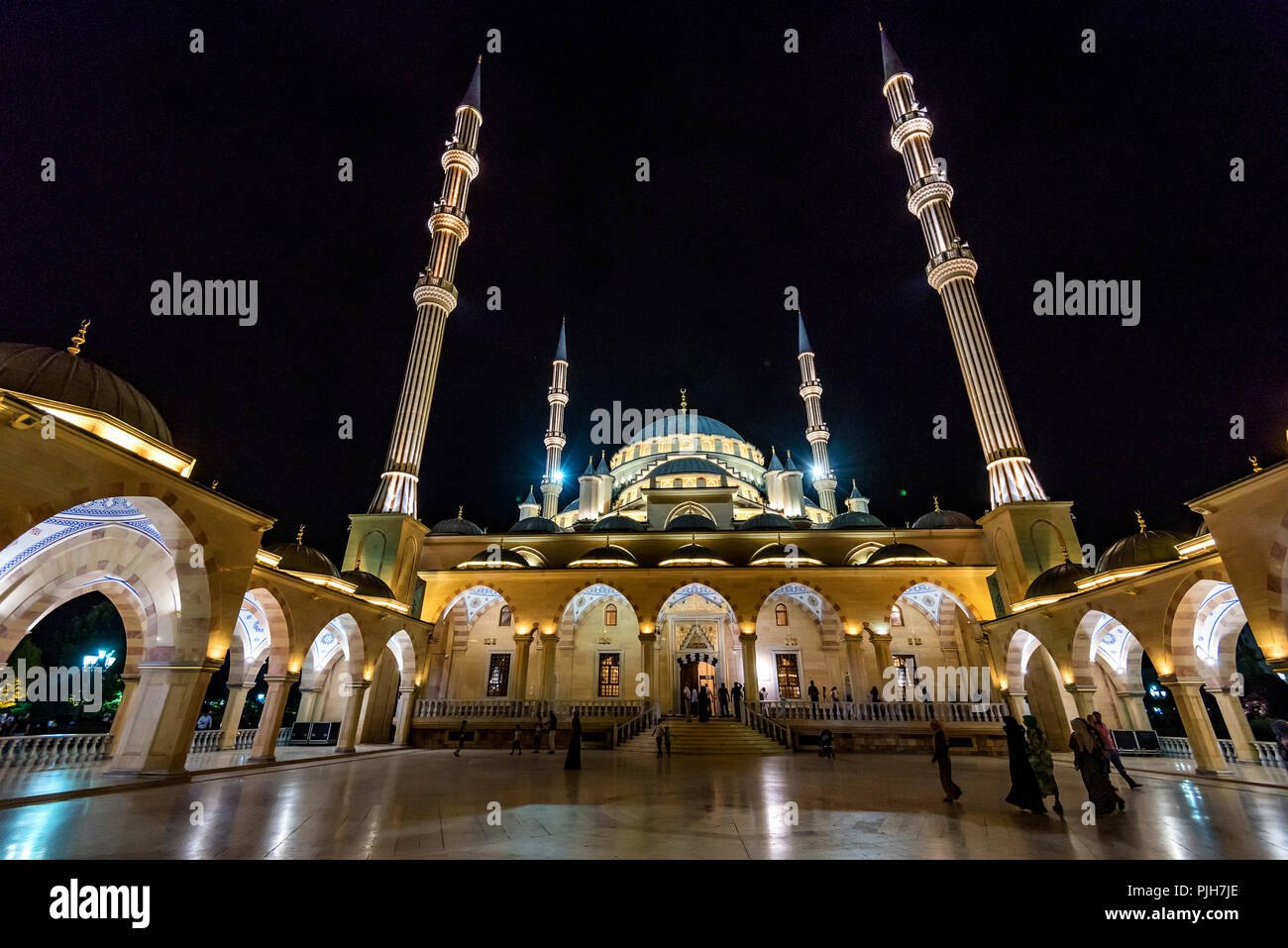 GROZNY, RUSSIA - JULY 9, 2017: Akhmad Kadyrov Mosque in Grozny, Chechnya, Russia Stock Photo