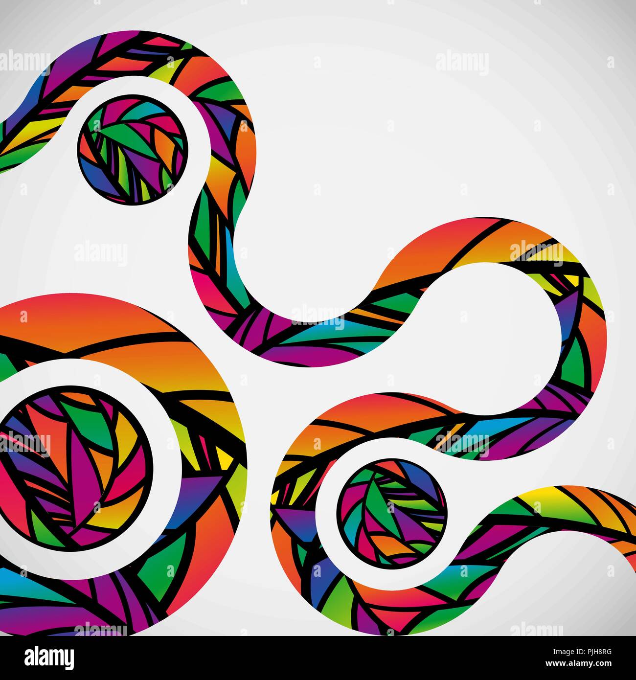 Abstract background with colorful mosaic design wave lines. Stock Vector