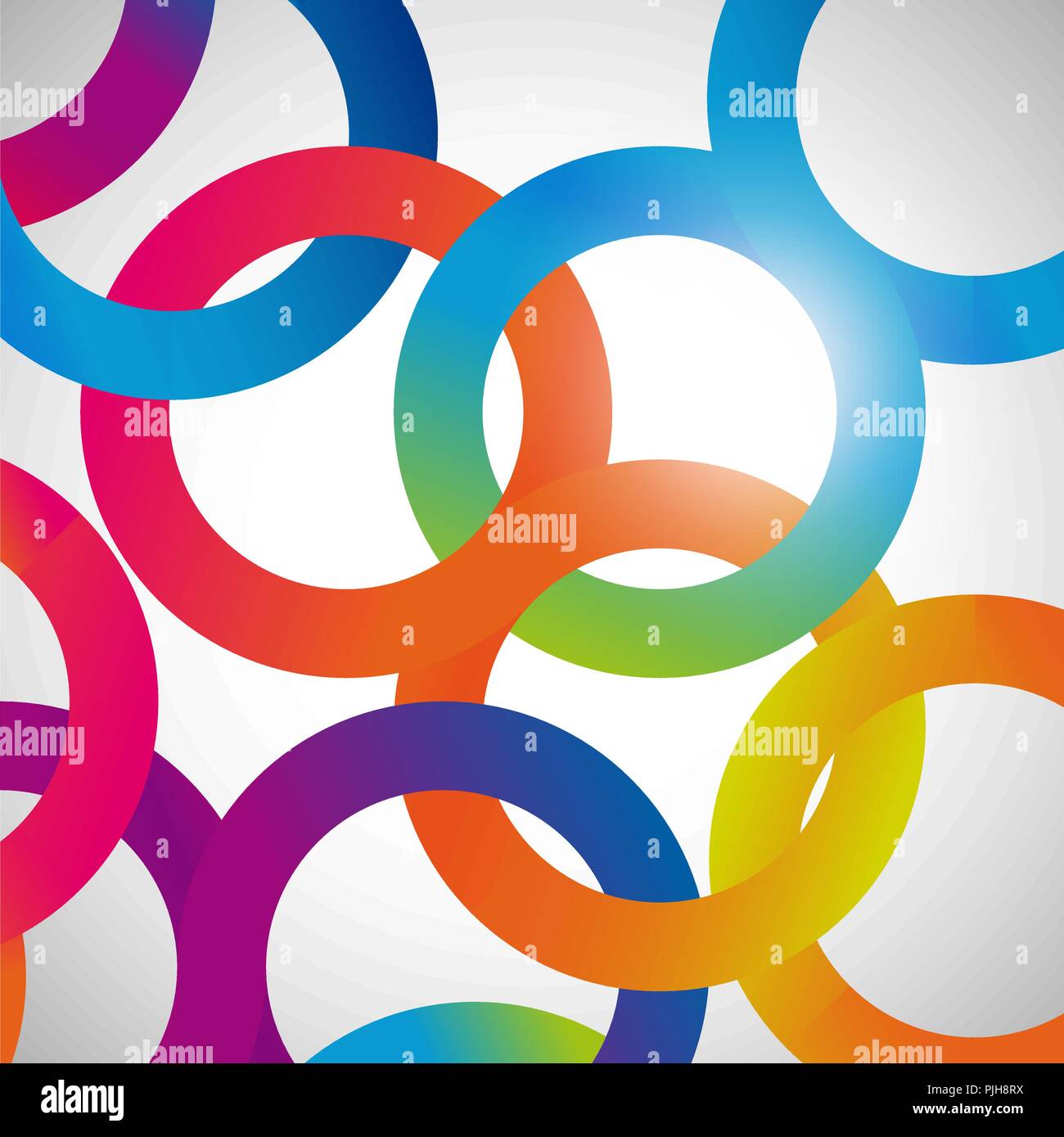 Rainbow loops, vector abstract background, design shape. Stock Vector
