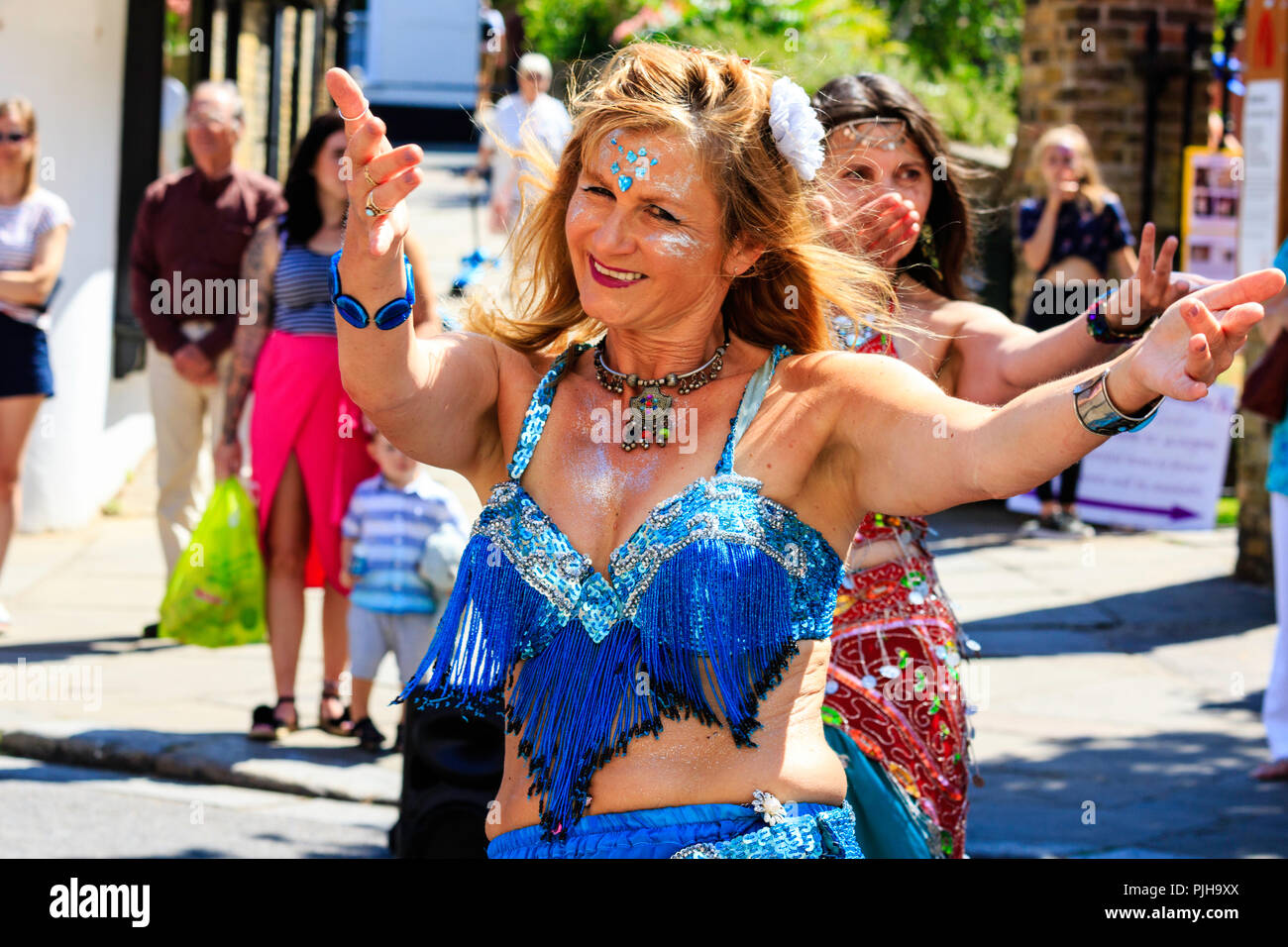 Mature woman from the 'Good Karma Ladies' belly dancing group perform ...