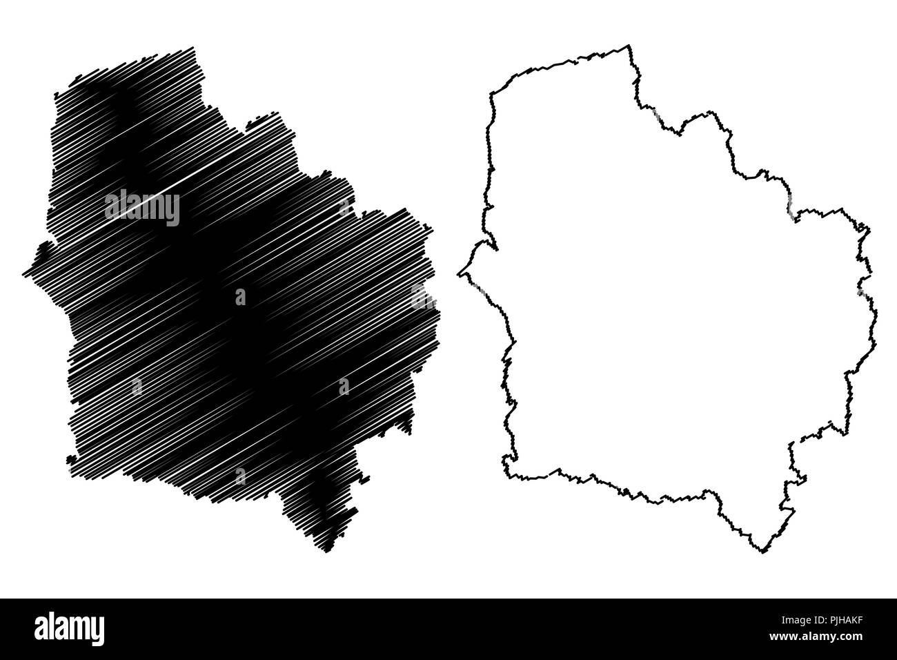 Hauts-de-France (France, administrative region) map vector illustration, scribble sketch Nord-Pas-de-Calais and Picardy map Stock Vector