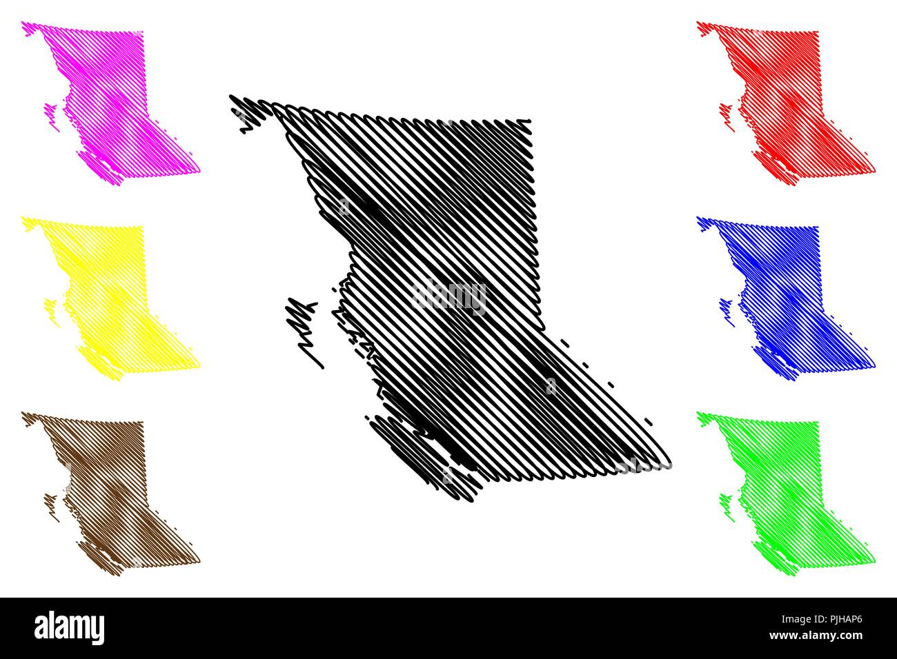 British Columbia provinces and - British Columbia Provinces And Territories Of Canada Bc Map Vector Illustration Scribble Sketch British Columbia Map PJHAP6 