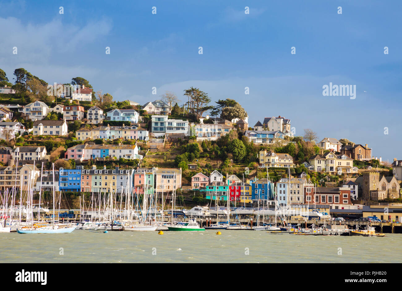 Kingswear across the River Dart from Dartmouth quayside, England Stock Photo