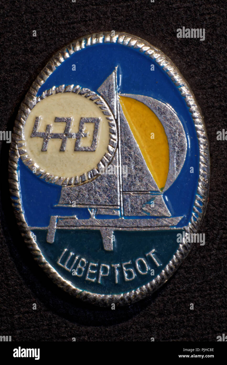 Photo badge dinghy 470,USSR,Russia Stock Photo Alamy