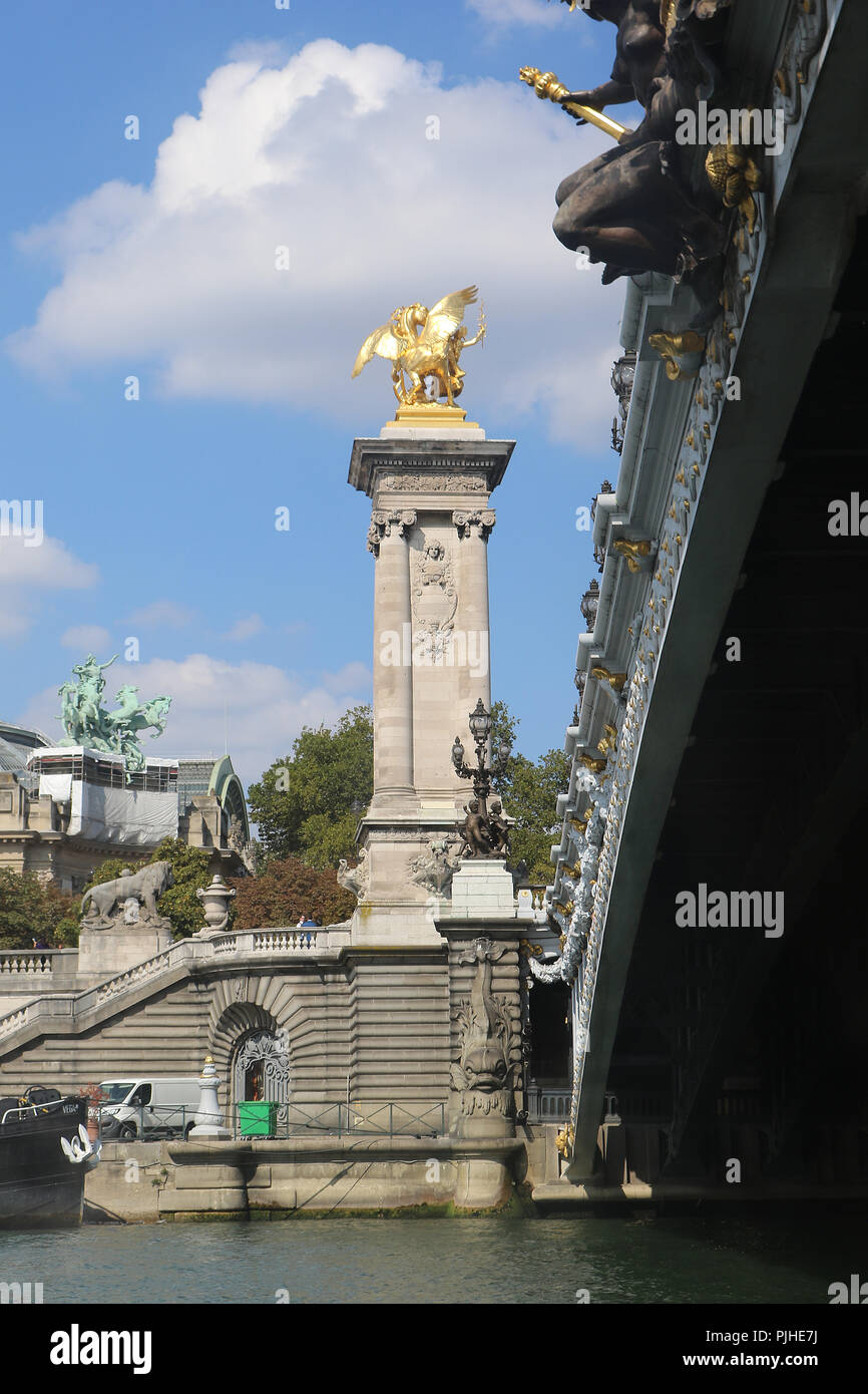 Pont Alexandre III, Paris in Autumn, Paris, France, 03 September 2018, Photo by Richard Goldschmidt Stock Photo