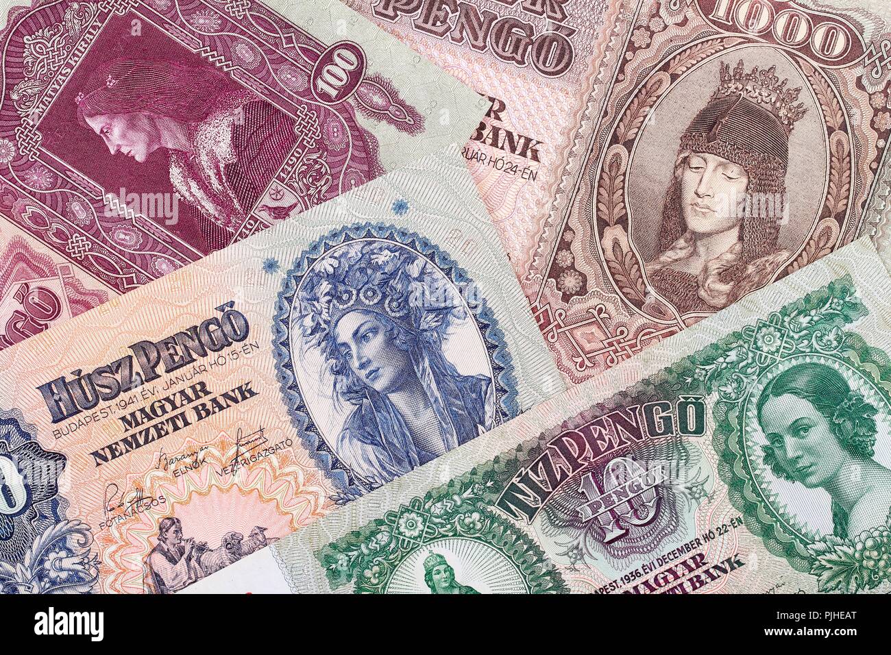 Old Hungrarian money, a business background Stock Photo