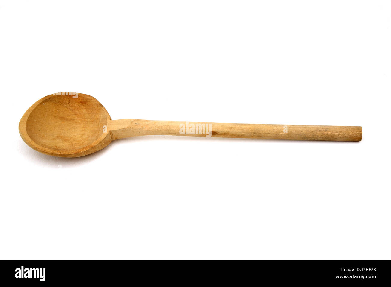 Handmade Large Wooden Spoon Stock Photo