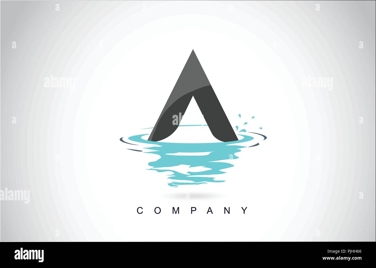 A Letter Logo Design with Water Splash Ripples Drops Reflection Vector ...