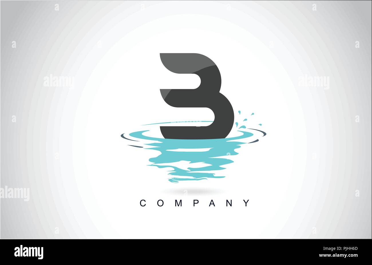 B Letter Logo Design with Water Splash Ripples Drops Reflection Vector ...
