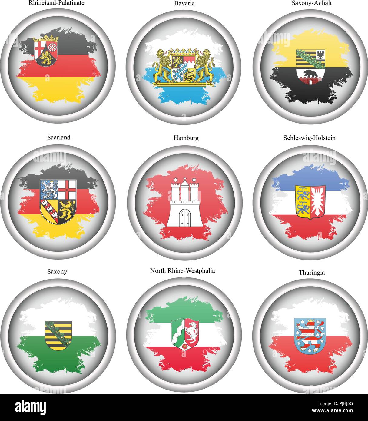 Set of icons. States of Germany flags. Vector Stock Vector Image & Art Alamy
