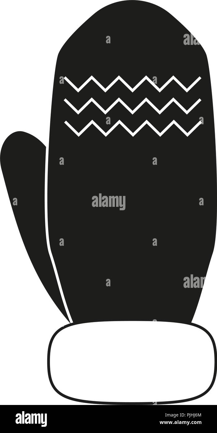 Black and white winter glove silhouette Stock Vector Image & Art - Alamy