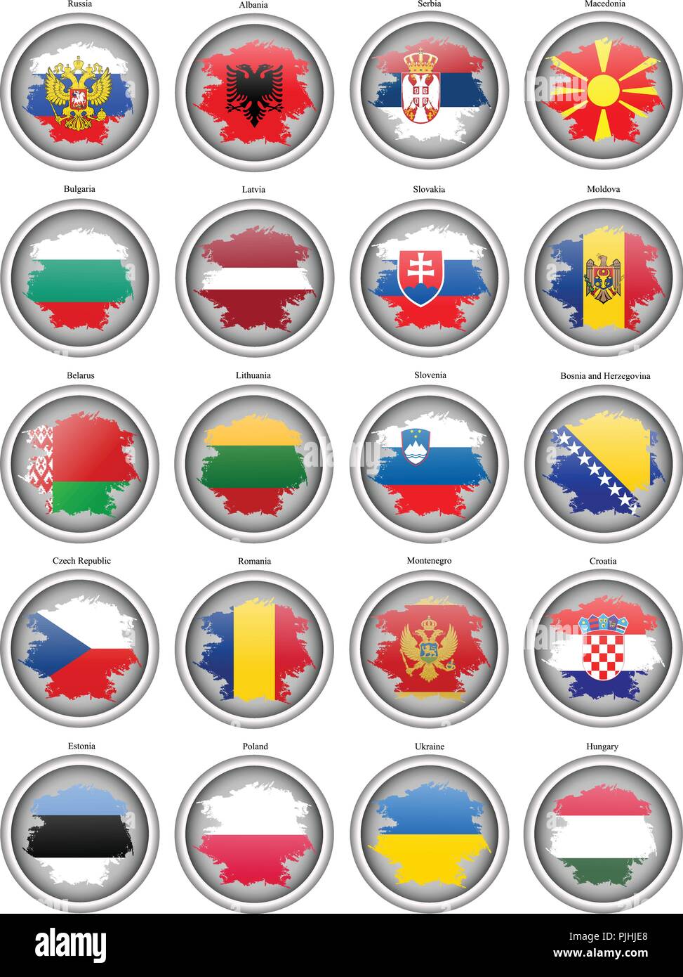 Set of icons. Flags of the Europe. Vector. Stock Vector