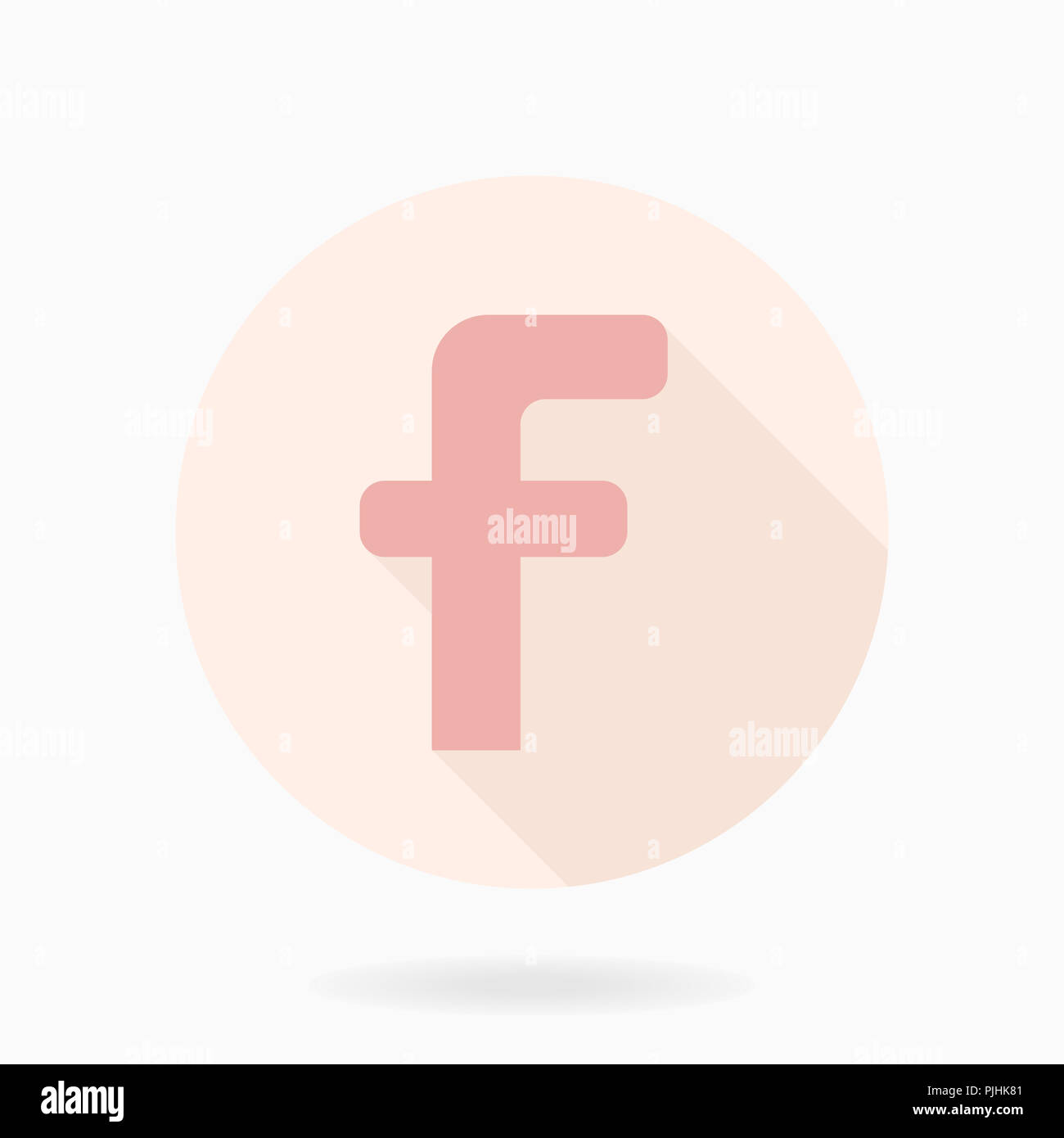 Fine Flat Icon With Letter F Stock Photo