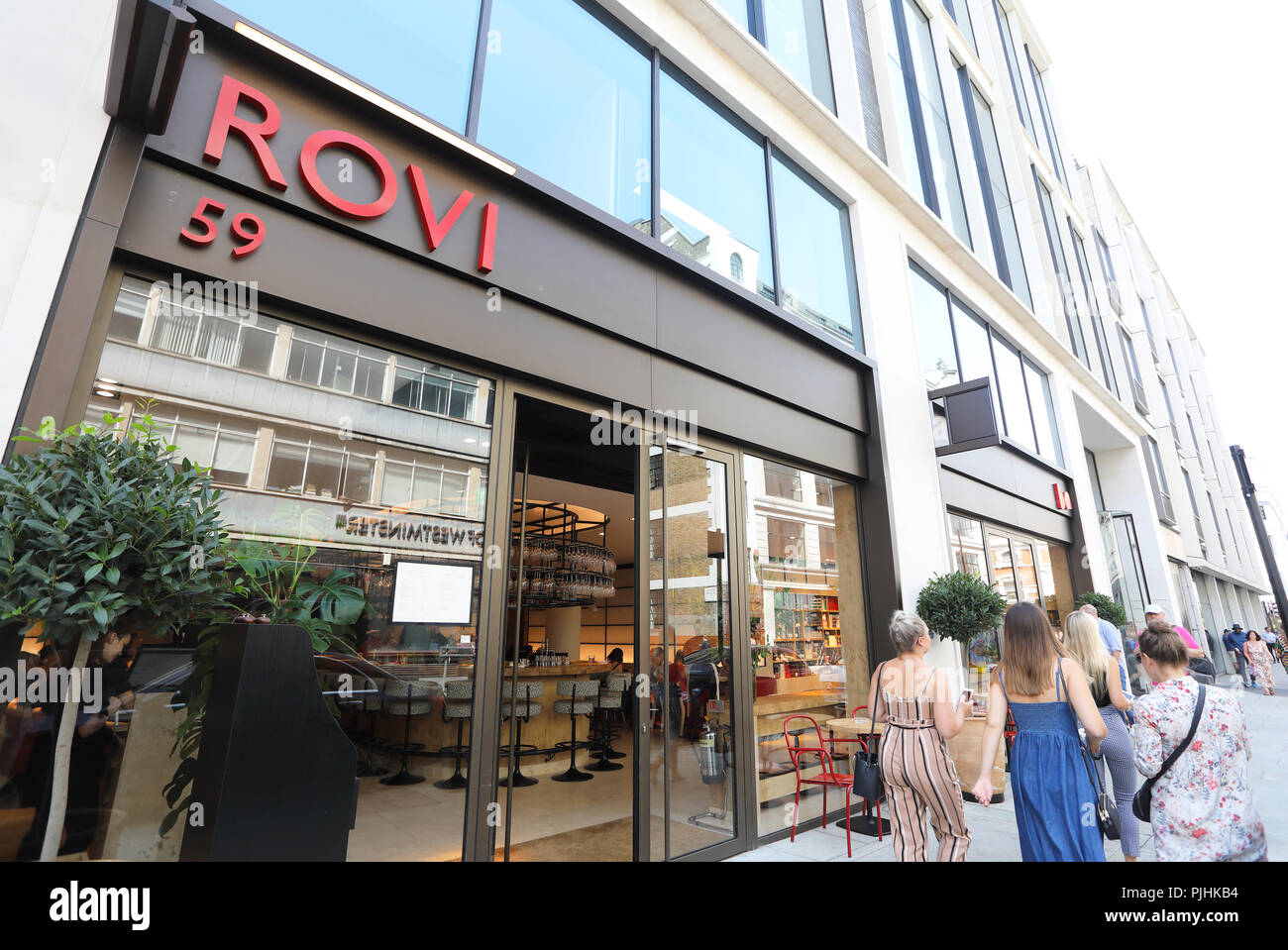 Yotam Ottolenghi's new restaurant ROVI, on Wells Street in trendy Fitzrovia, central London, UK Stock Photo