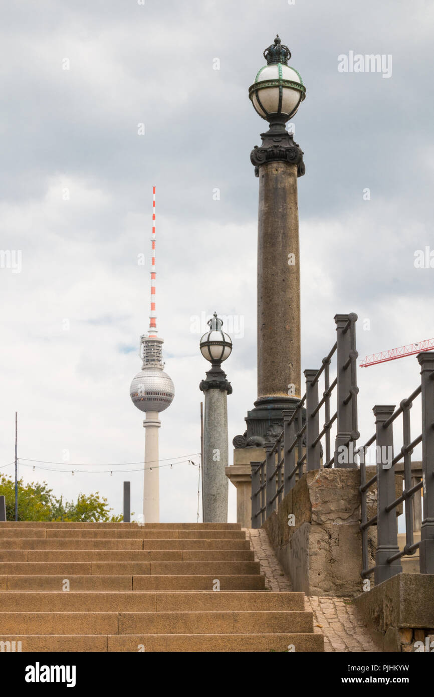 View of the Berlin television tower. Stock Photo