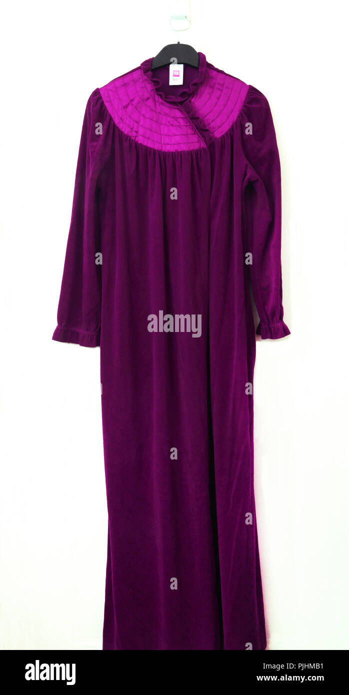 Vintage Purple Velvet Dressing Gown Stock Photo