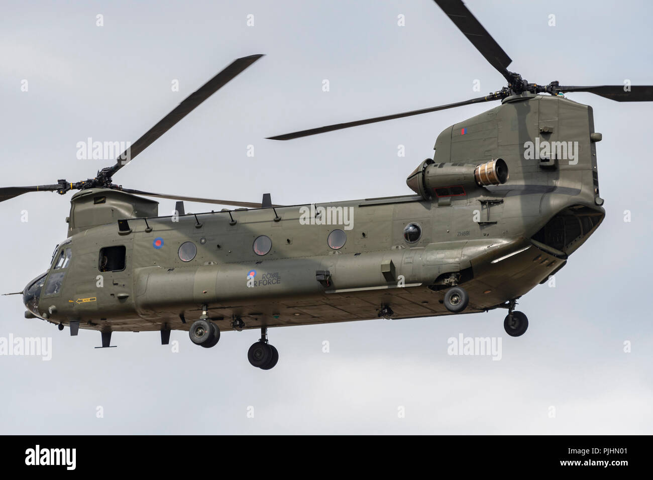 RAF Chinook Helicopter at RIAT 2018, RAF Fairford, UK Stock Photo