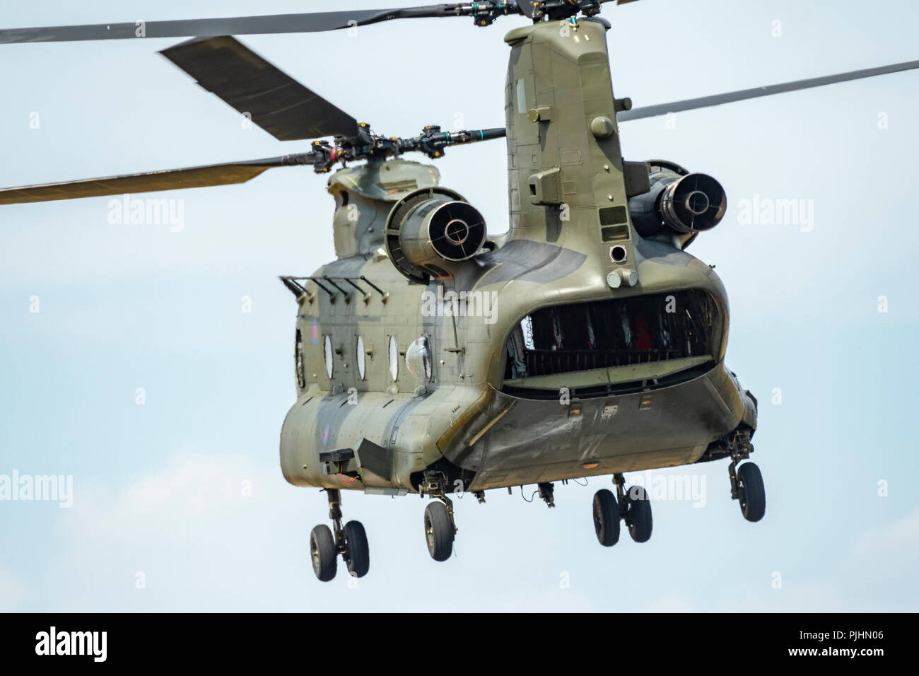 RAF Chinook Helicopter at RIAT 2018, RAF Fairford, UK Stock Photo