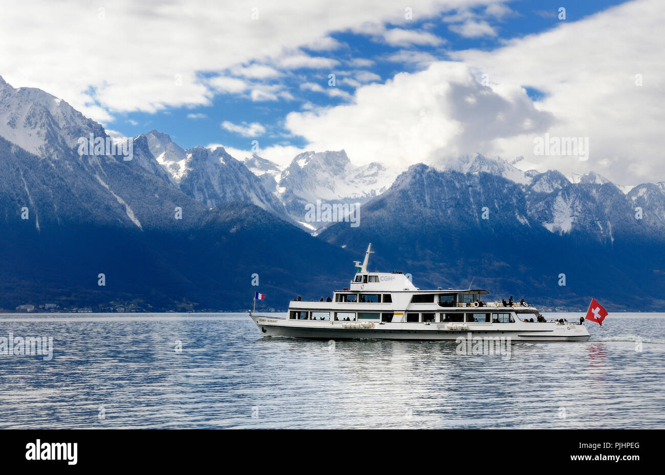 Switzerland, Lake Geneva, boat tour Stock Photo - Alamy