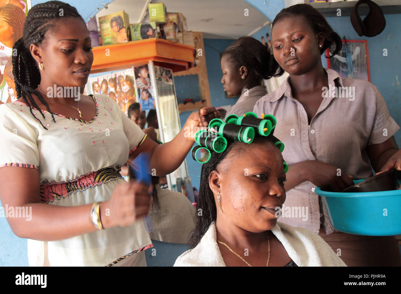 Hair Salon Training Lome Togo Stock Photo 217979702 Alamy