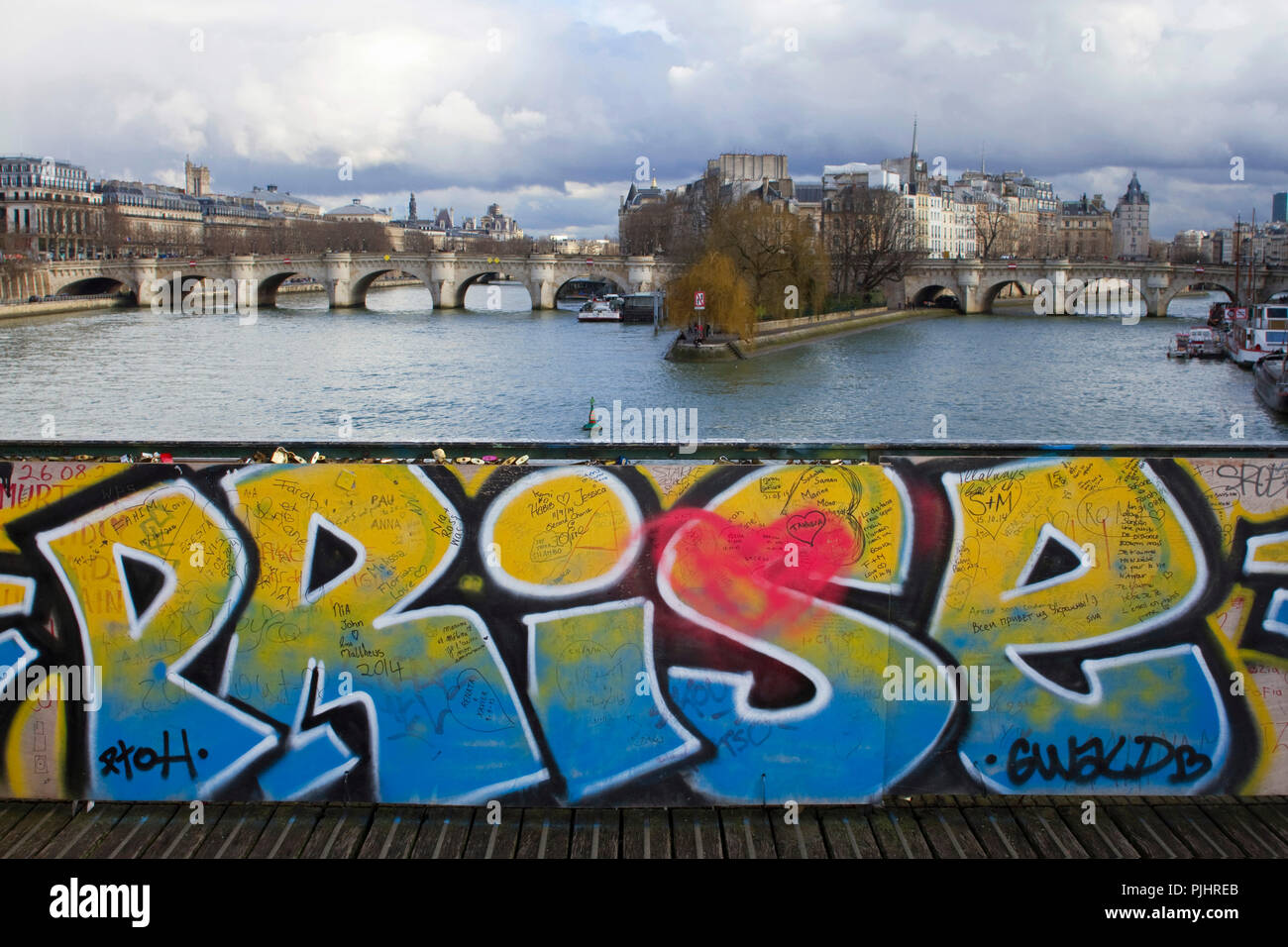 France, Paris, Pont des Arts bridge Stock Photo - Alamy