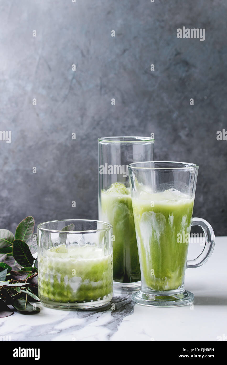 Matcha iced latte Stock Photo - Alamy