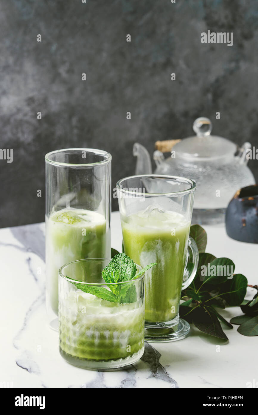 Matcha iced latte Stock Photo - Alamy