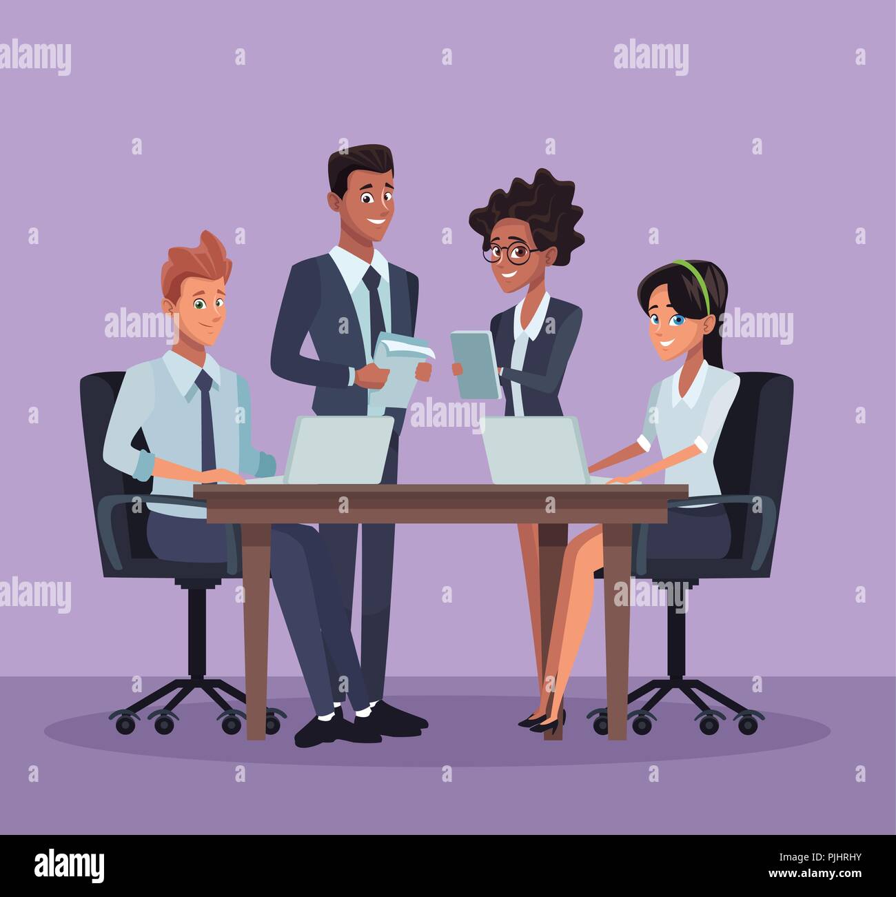 Workcomp Cartoon Business coworkers cartoons Stock Vector Image & Art - Alamy