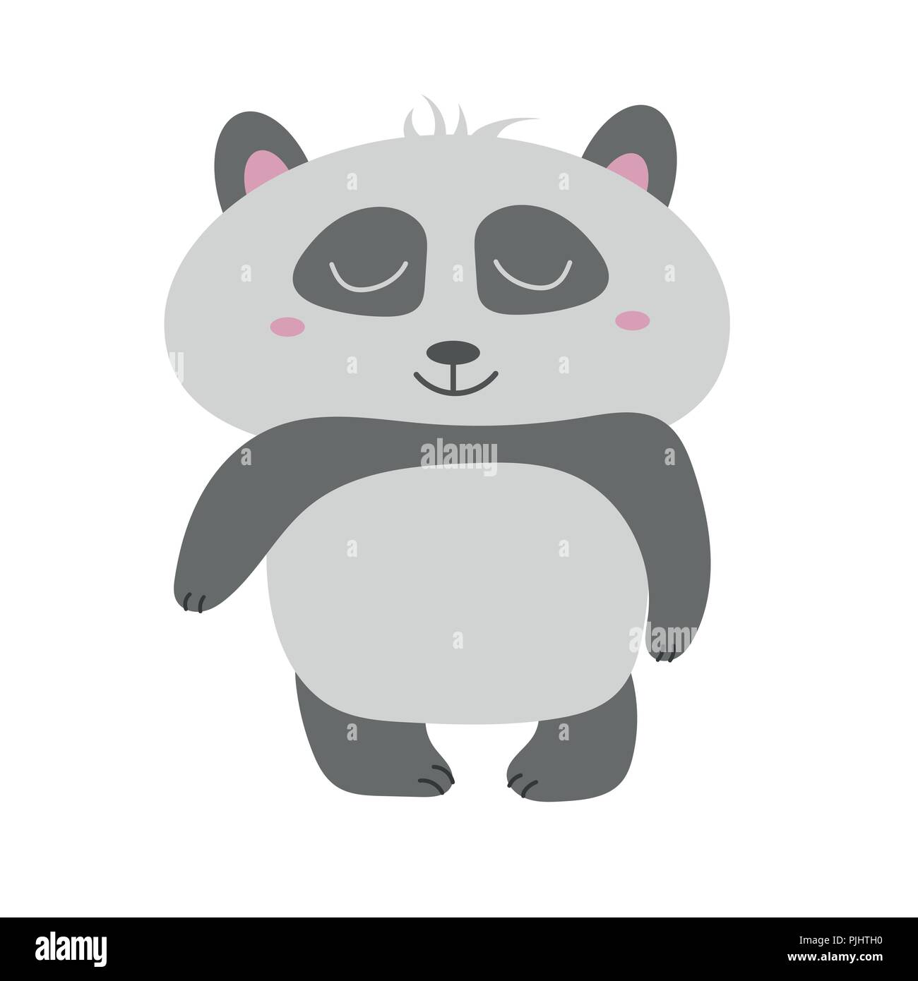 Cute Panda Bear vector illustration. Animal vector. hand drawn panda Stock Vector