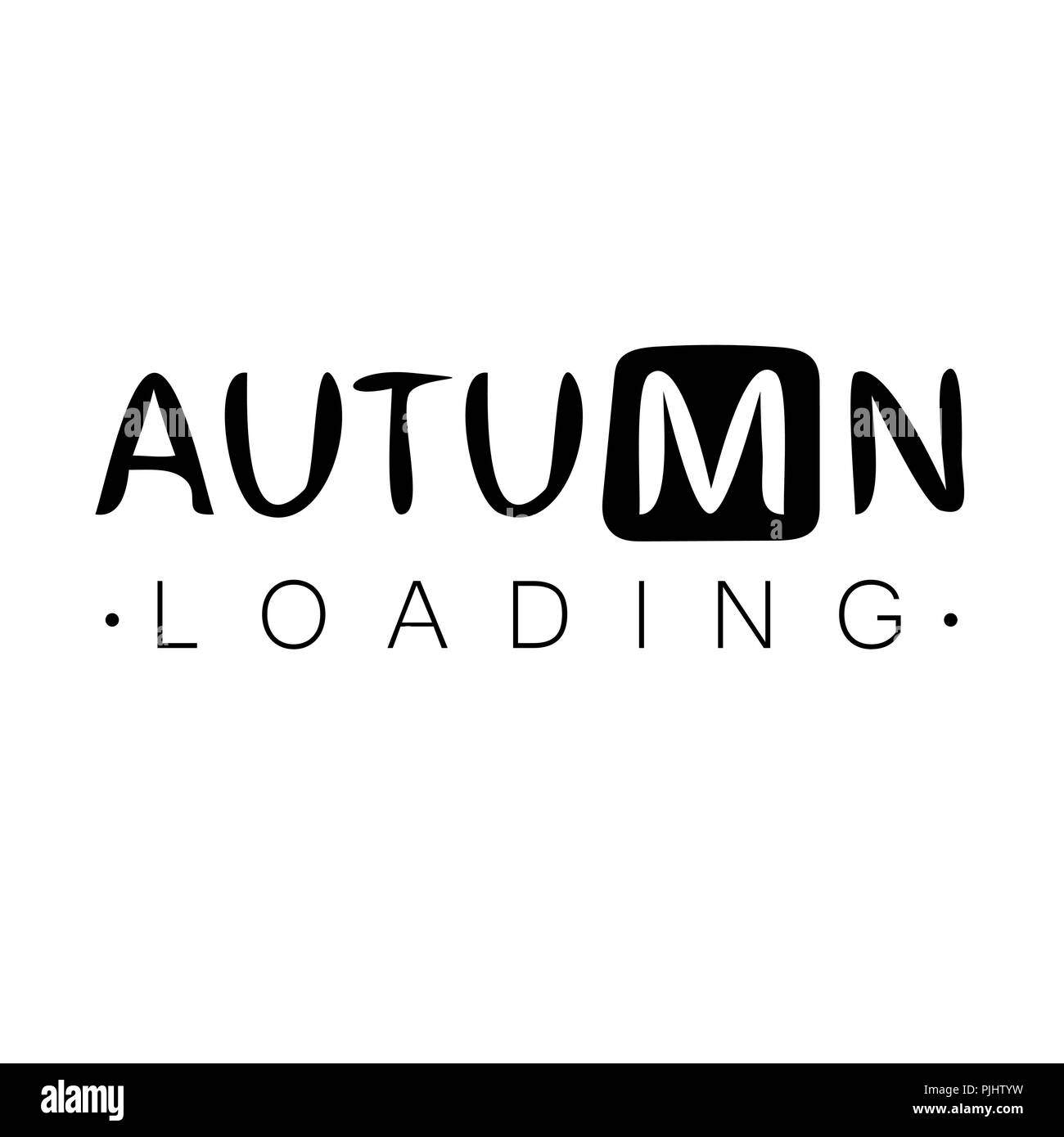Autumn loading. Autumn begins creative concept. Progress bar design Stock Vector