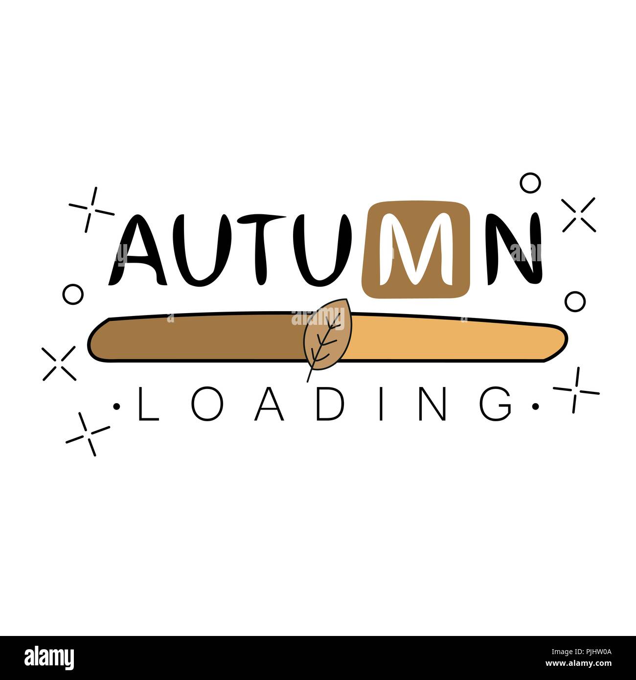 Autumn loading. Autumn begins creative concept. Progress bar design Stock Vector