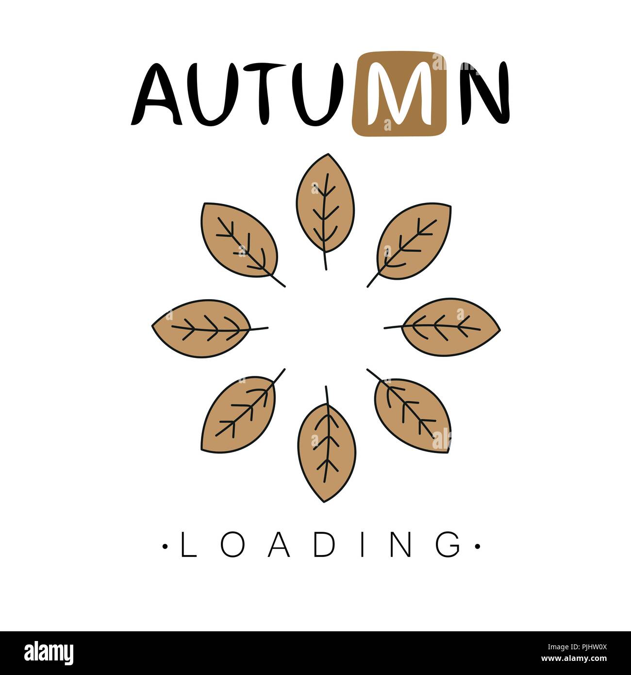 Autumn loading. Autumn begins creative concept. Progress bar design Stock Vector