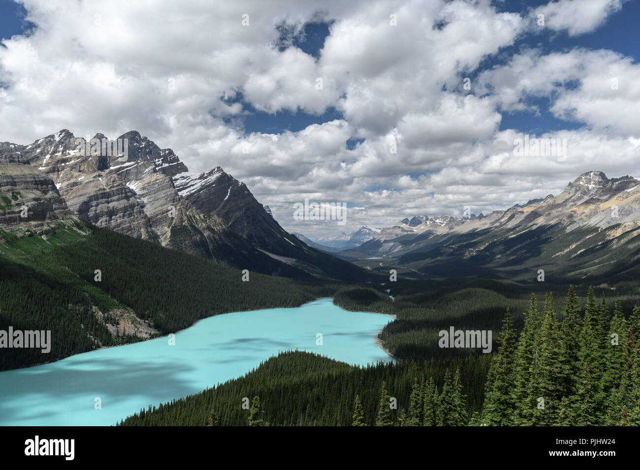 Rocky mountains and Peyto Lake in Banff National Park Stock Photo - Alamy
