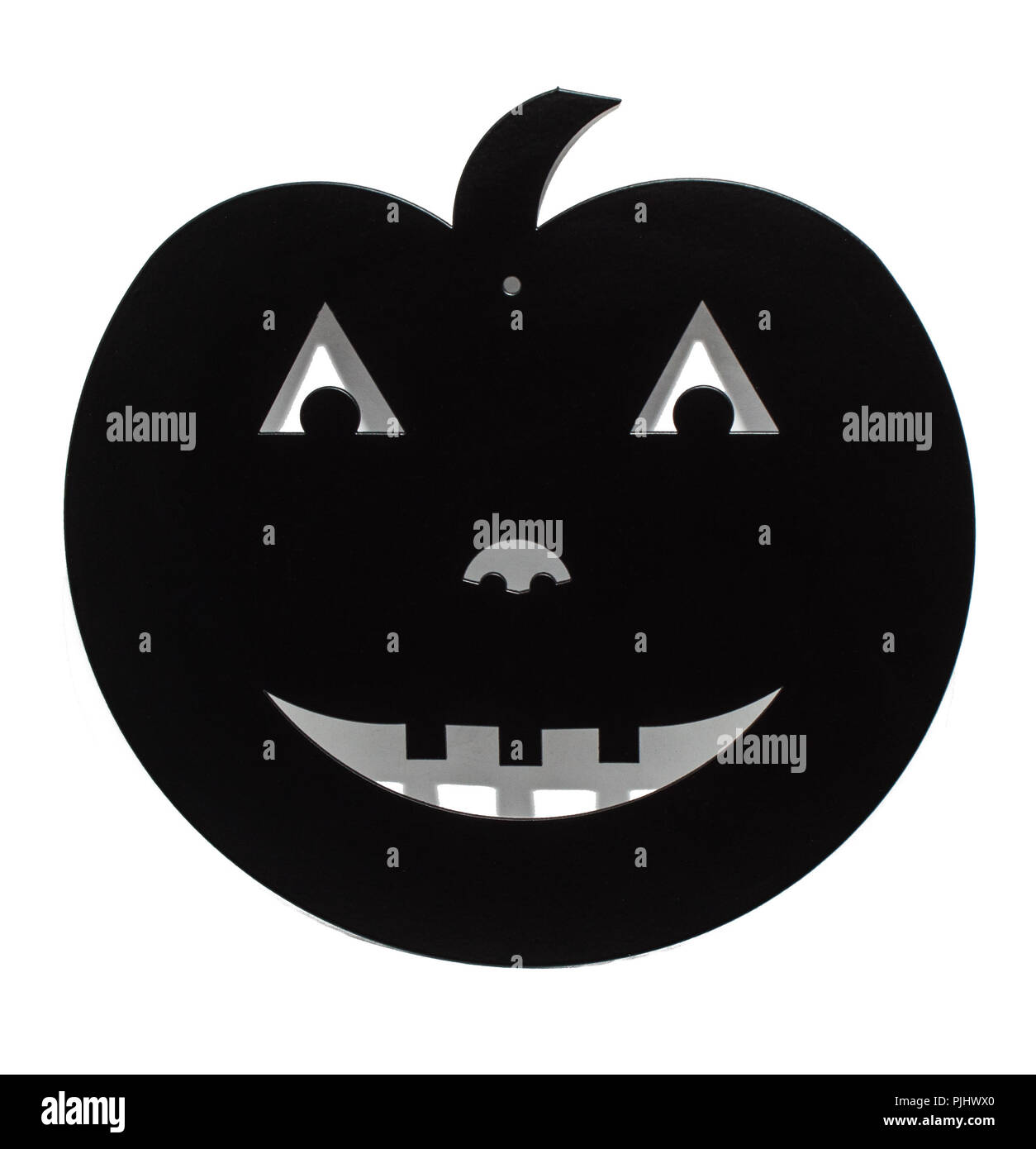 Halloween background decor holiday concept. black pumpkin funny face ...