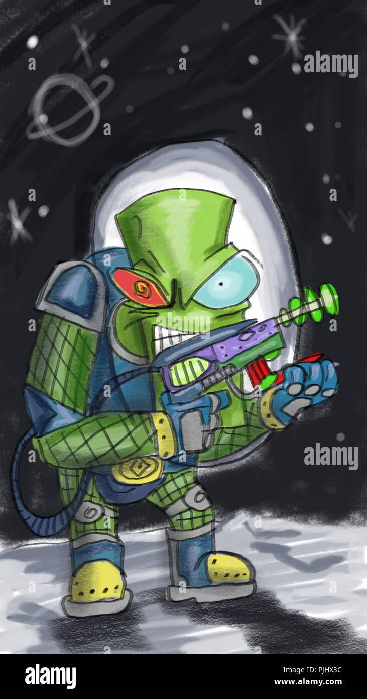 space alien illustration Stock Photo - Alamy