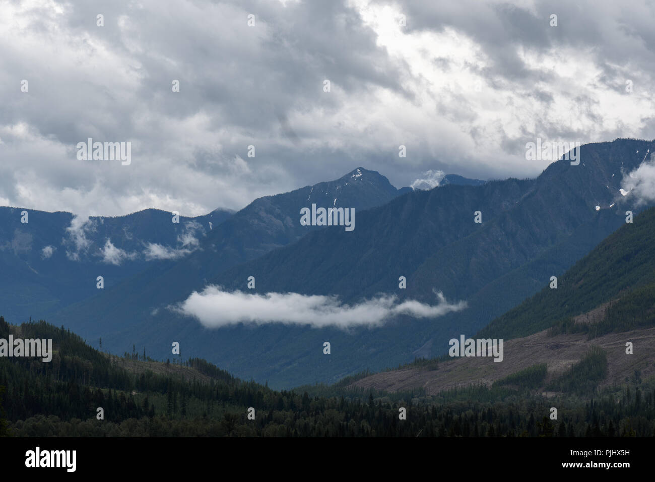 Heavy rain over valley in Canada Stock Photo Alamy
