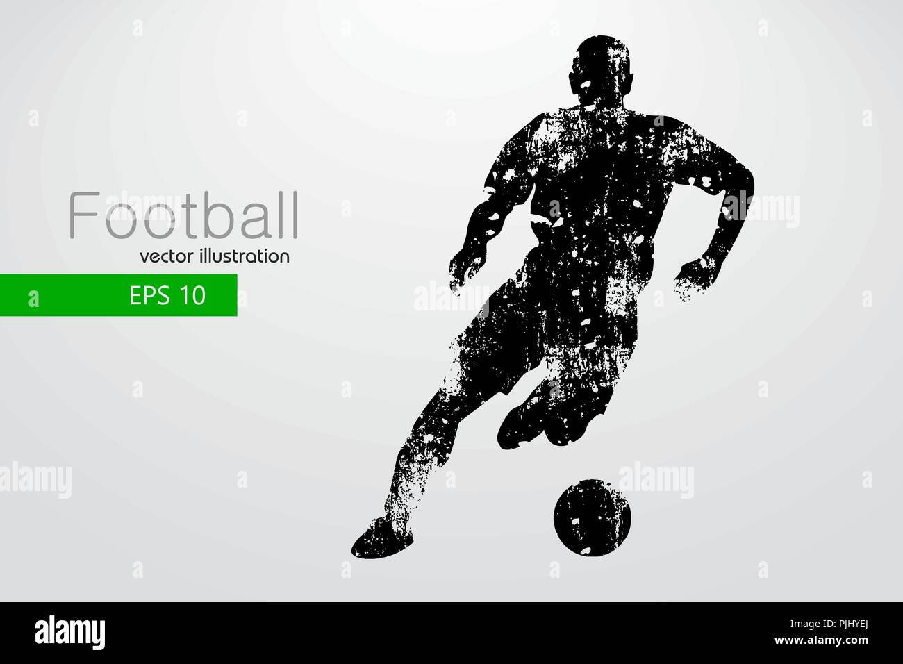 silhouette of a football player. Text and background on a separate layer, color can be changed in one click. Vector illustration Stock Vector
